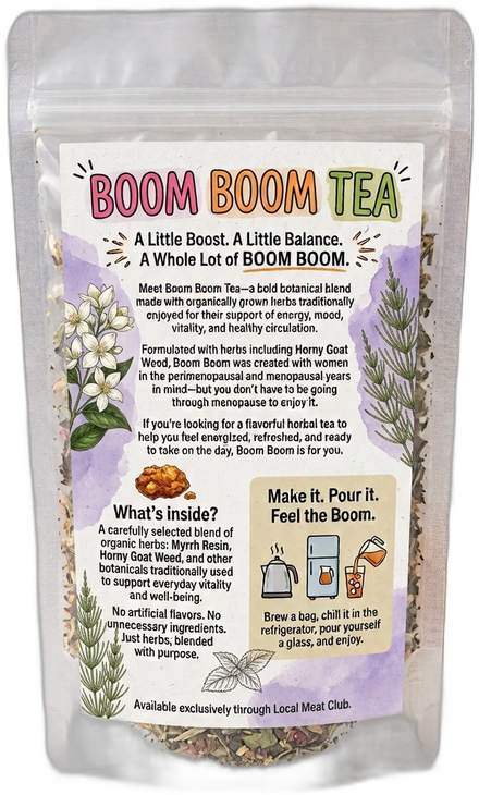 Boom Boom Tea, an organic herbal blend for perimenopause and menopause